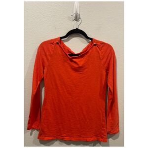 J.CREW Round Neck Painter Long Sleeve Orange Tee